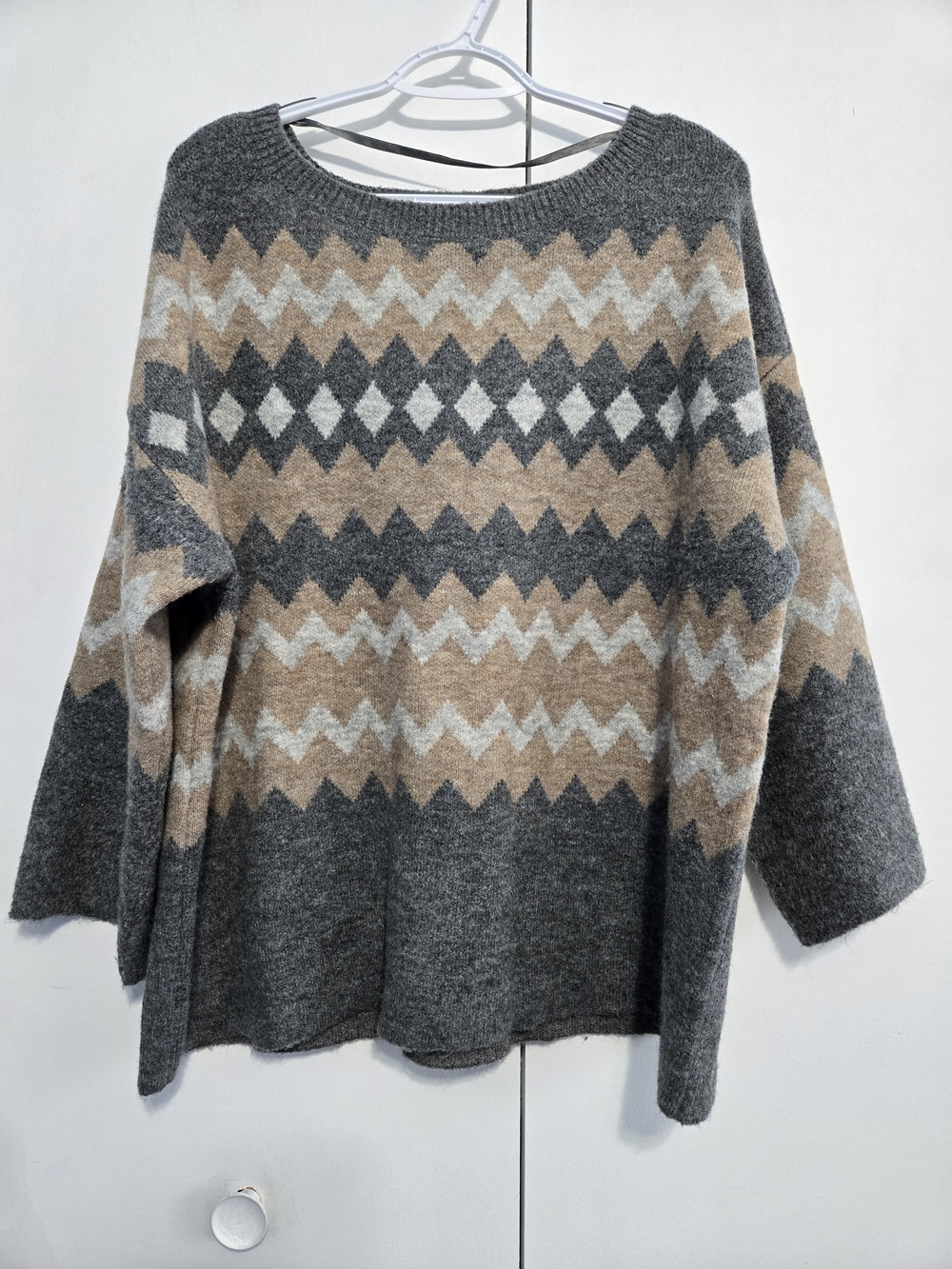 Lane Bryant 18/20 Fair Isle Geometric Oversized Wool‎ Blend Sweater